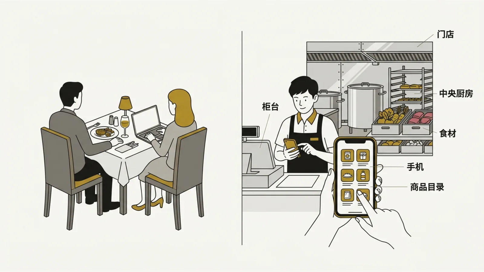 Product scene images revised from staged shots to scenes that reflect real store and central kitchen operations